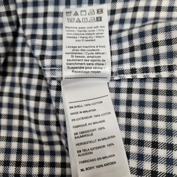 Untuckit Slim‎ Fit Blue & White Flannel Shirt Button Down Shirt Size Small K50 - Picture 7 of 10